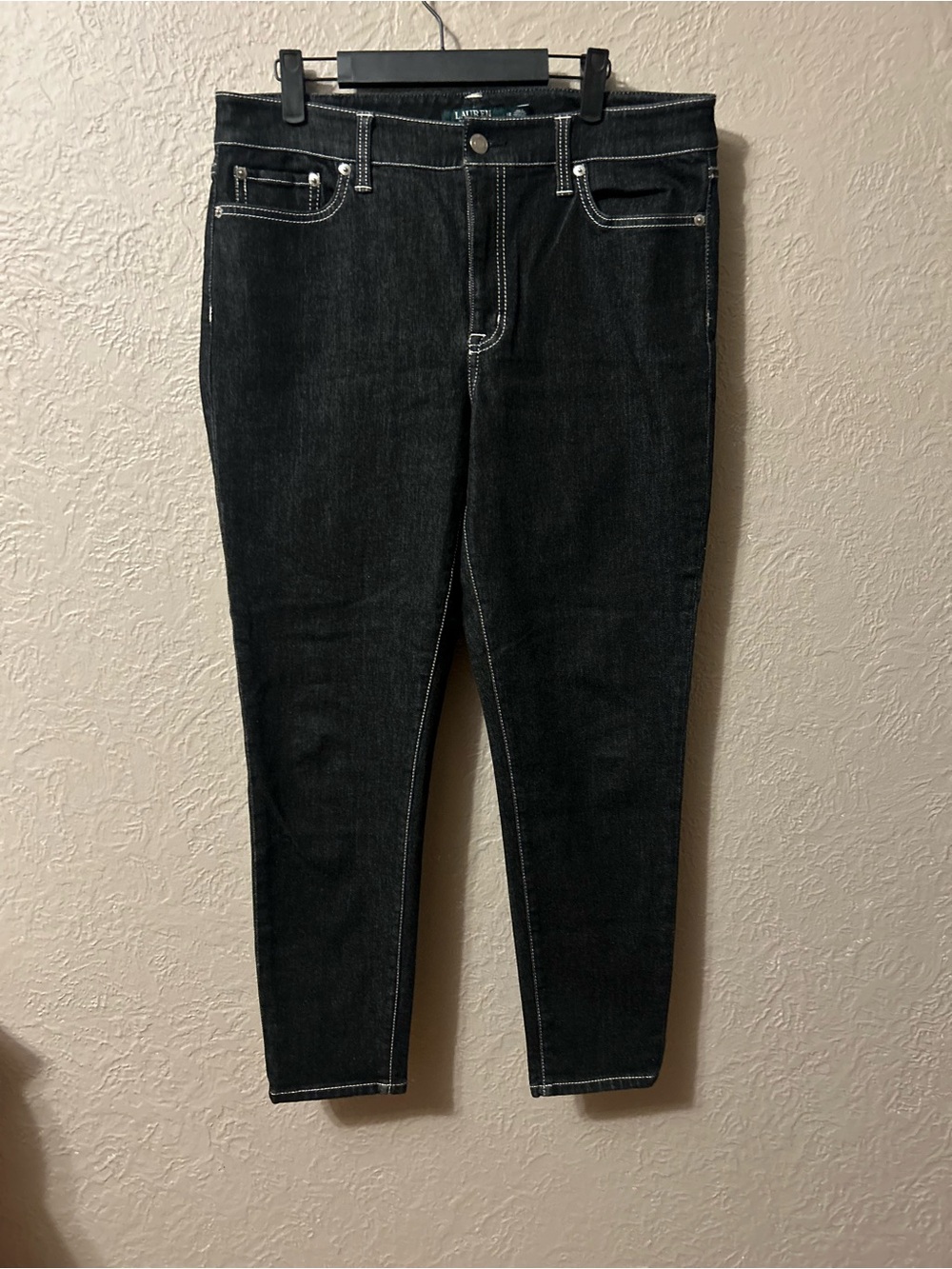 Ralph Lauren Black Skinny Men’s Jeans with Contrast Stitching